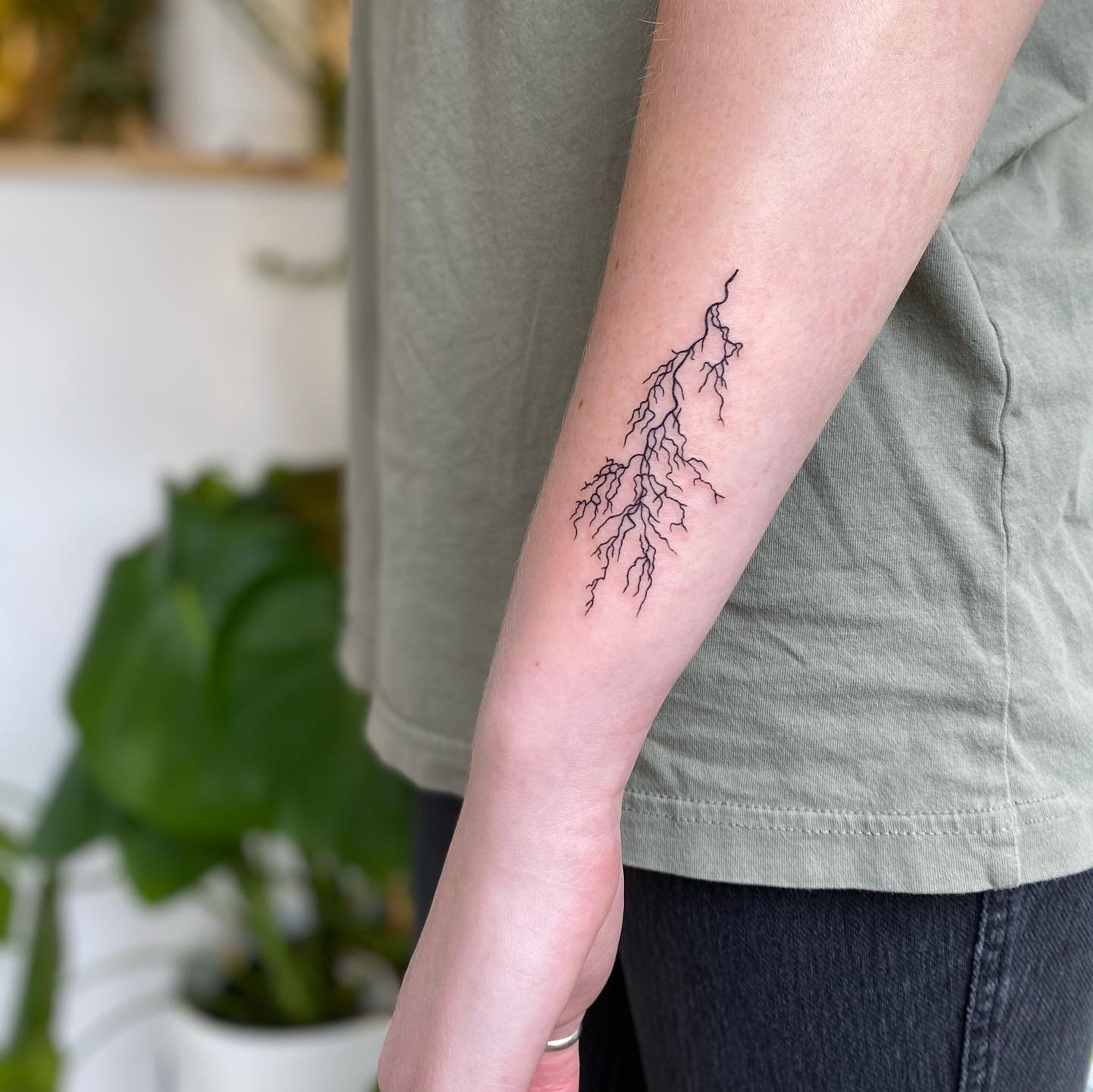 Elegant minimalist lightning bolt tattoo design Tattoo Design