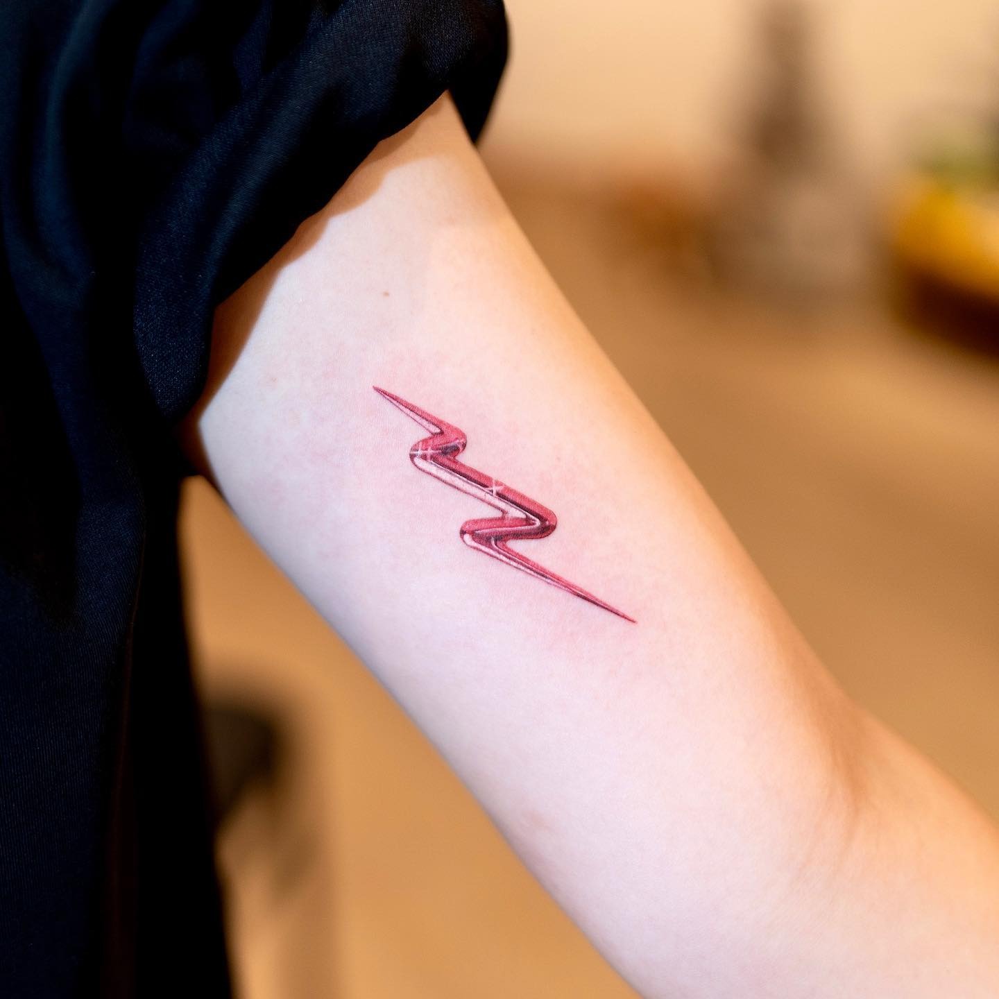 Stylish Lightning Bolt Tattoo on Forearm Tattoo Design