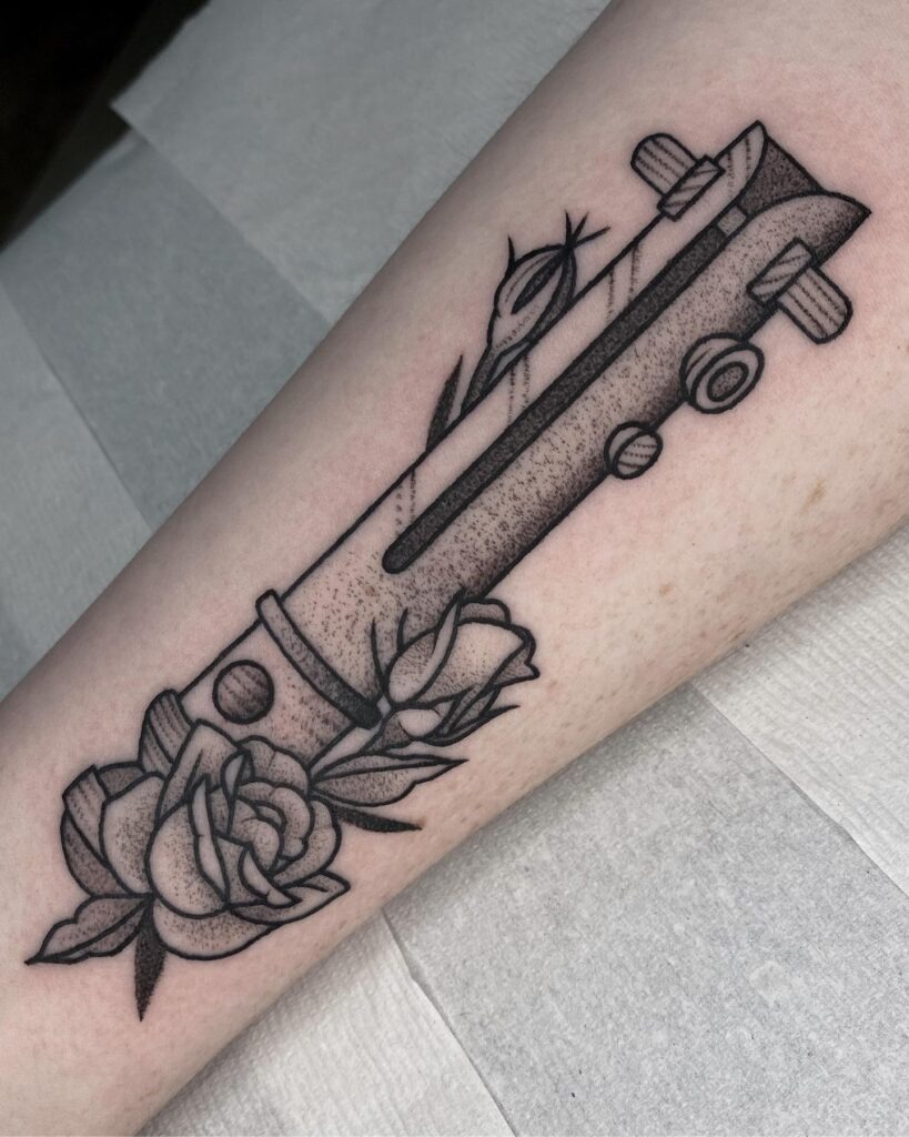 Ahsoka Lightsaber and Roses Tattoo Tattoo Design