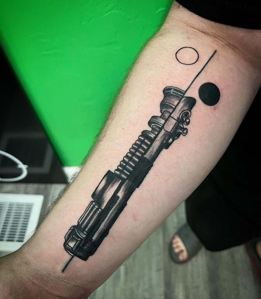 Anakin and Obi-Wan Lightsaber Mashup Tattoo Tattoo Design