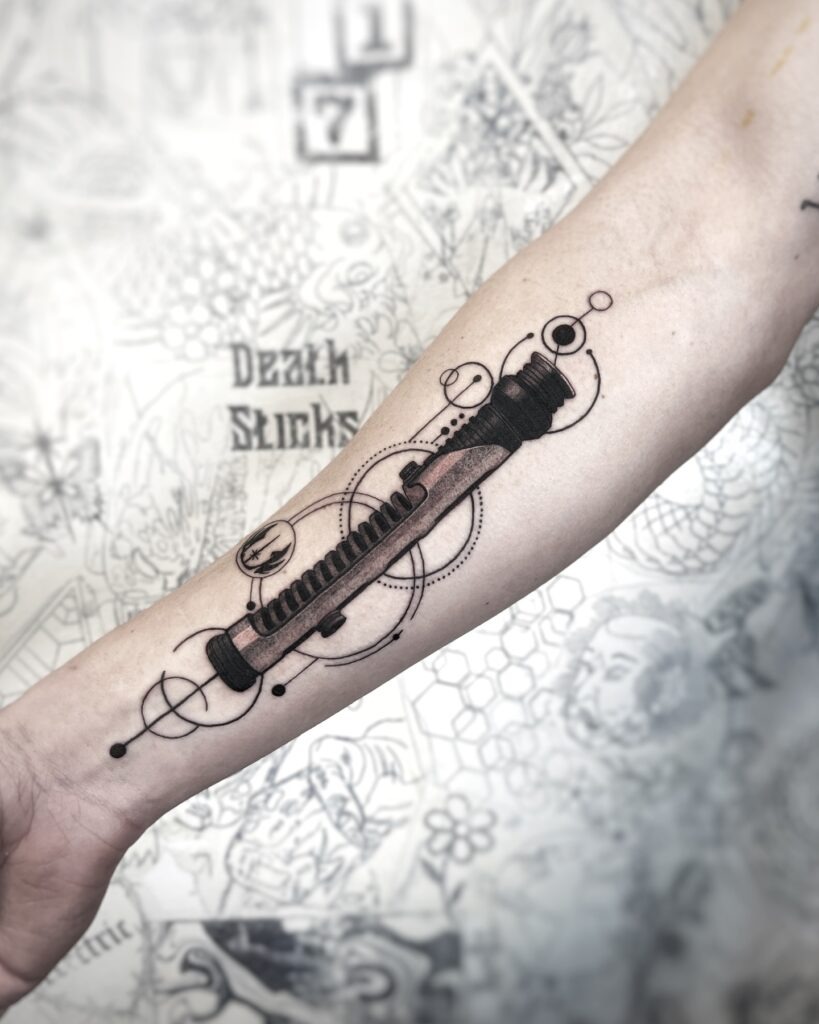 Geometric Jedi Lightsaber Tattoo Tattoo Design