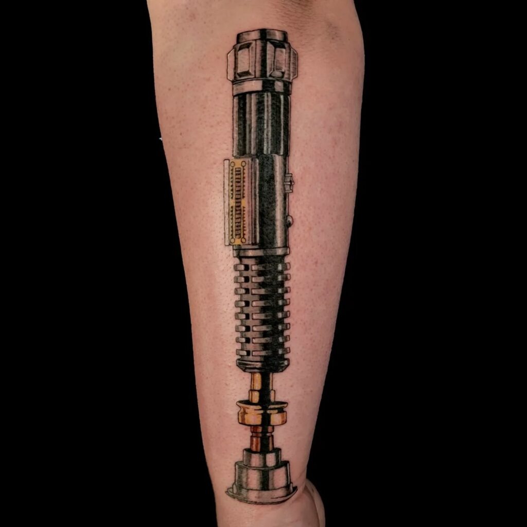 Hyper-Realistic Luke Skywalker Lightsaber Tattoo Tattoo Design