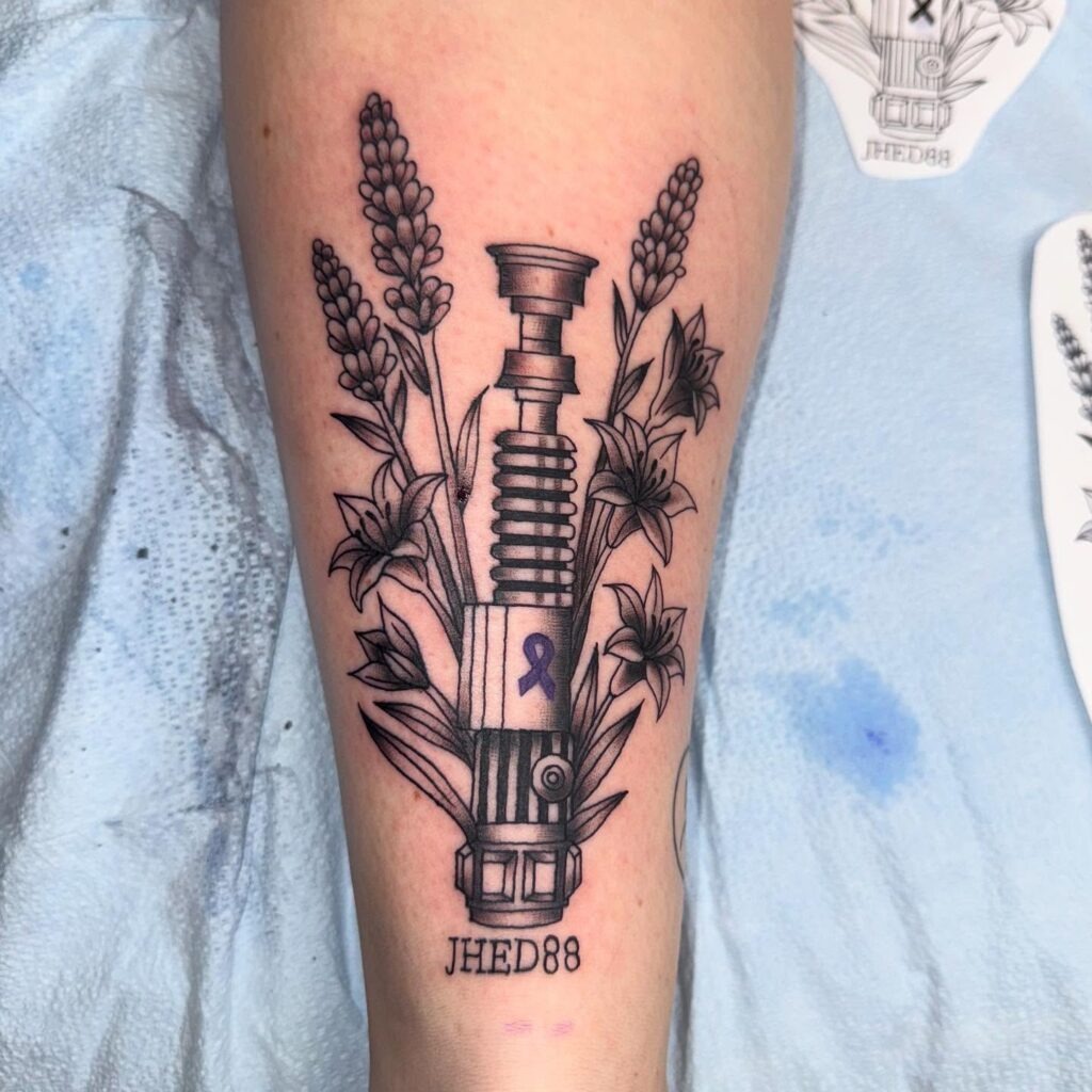 Memorial Lightsaber Tattoo for JHED88 Tattoo Design