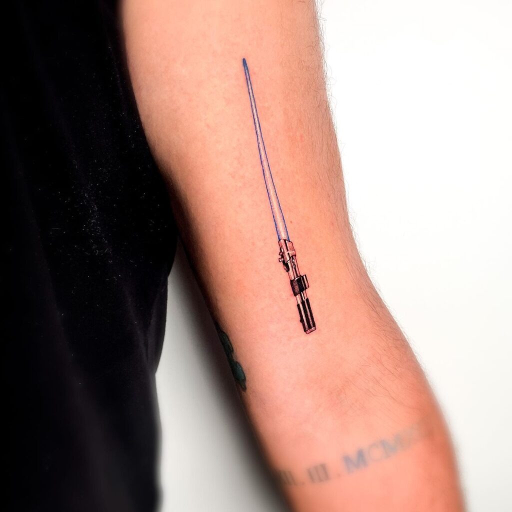 Minimalist Anakin Skywalker Lightsaber Tattoo Tattoo Design
