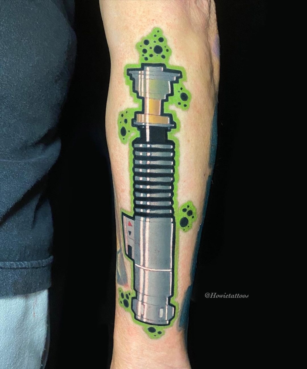 Neo-Traditional Luke Skywalker Lightsaber Tattoo Tattoo Design