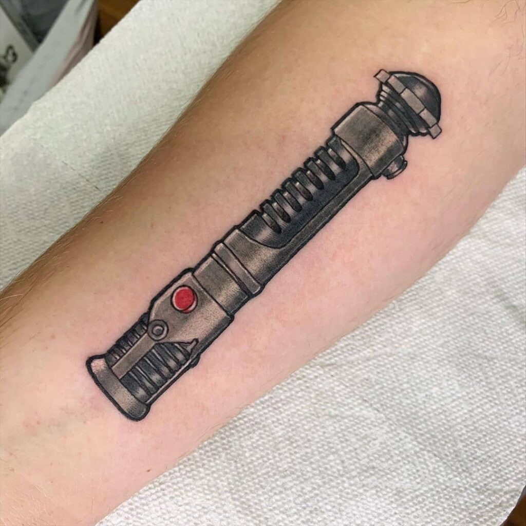 Vader's Lightsaber with Red Poppies Tattoo Tattoo Design