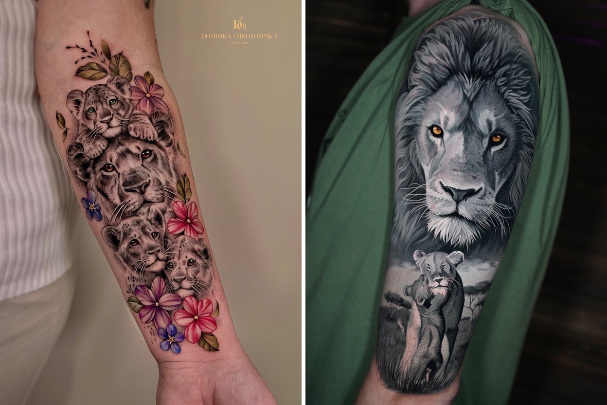 18+ Lion Family Tattoo Ideas With Inspiring Artistic Placement Featured Lookbook Collage