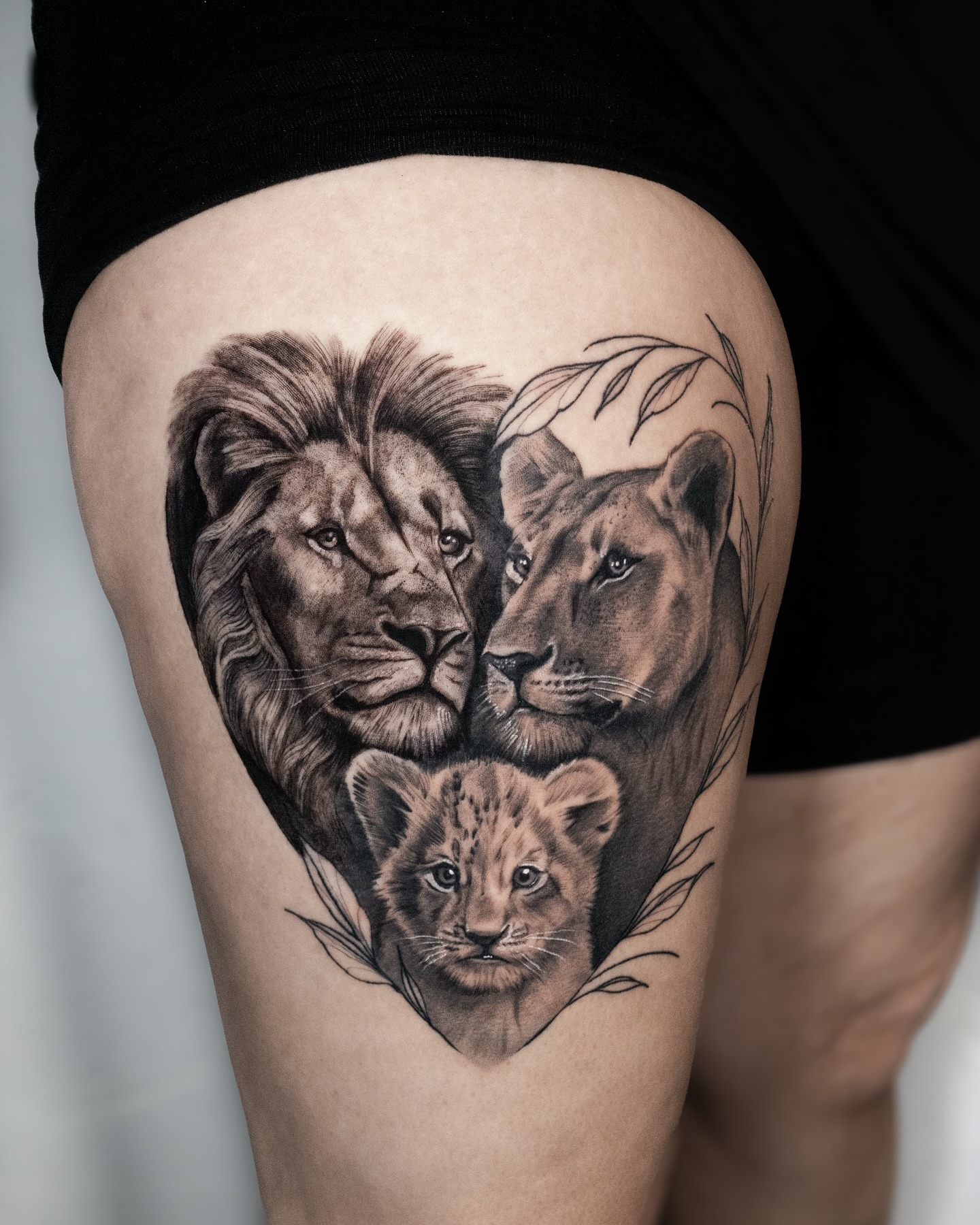 Lion Family Heart Tattoo Tattoo Design