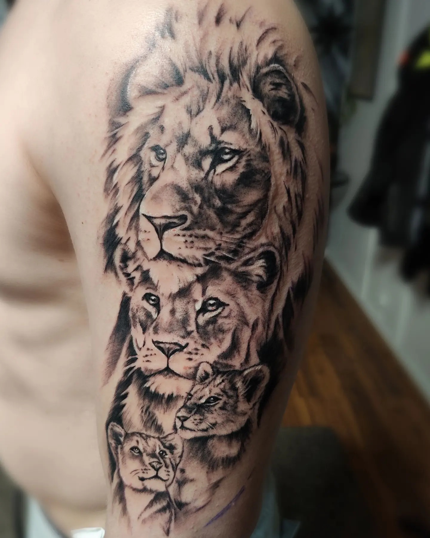 Lion Family Portrait Tattoo Tattoo Design