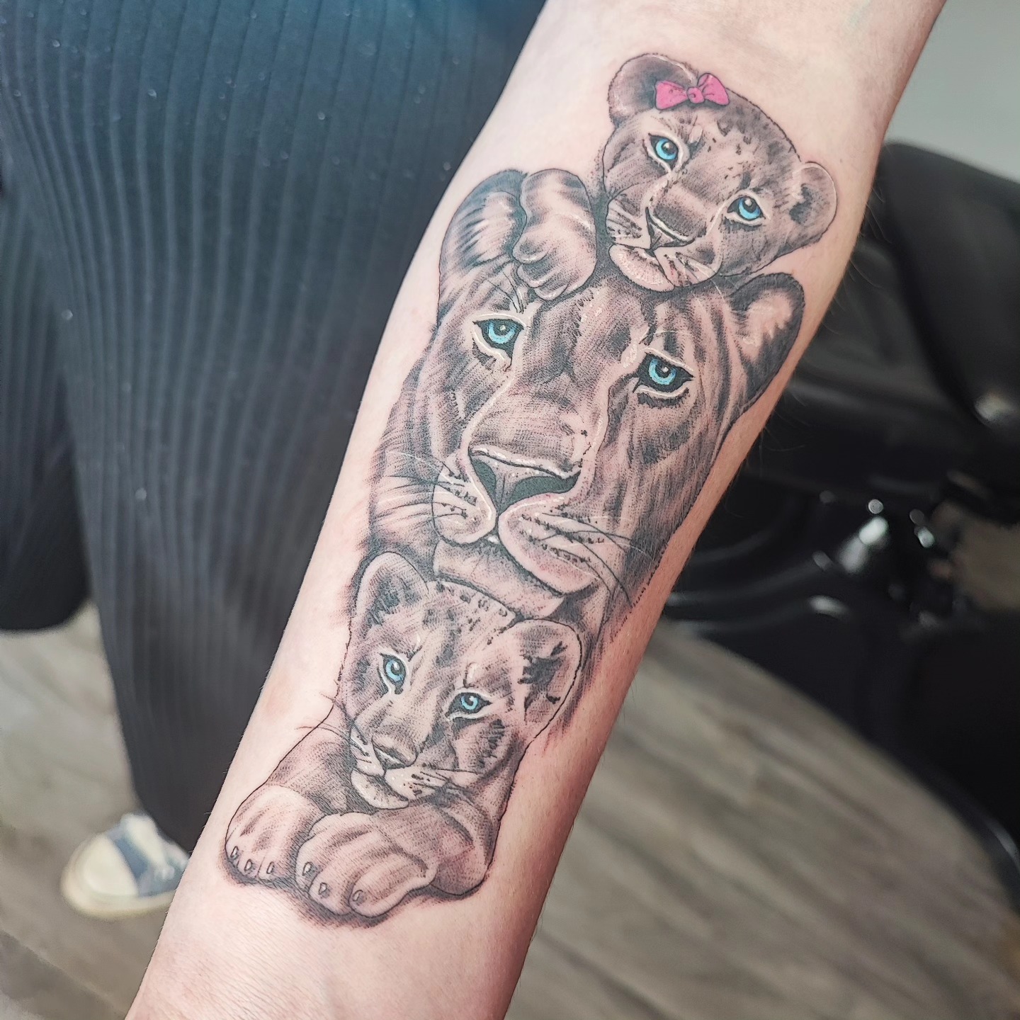 Lioness and Daughter Cubs Family Tattoo Tattoo Design