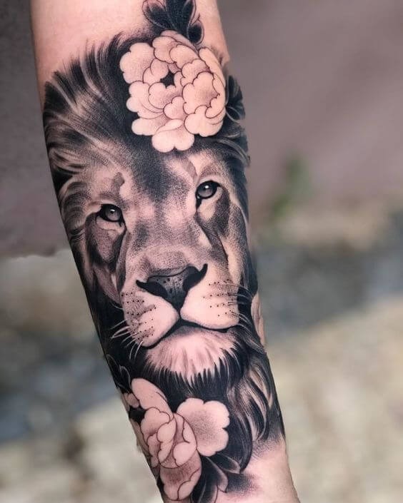 Brightly Colored Watercolor Style Lion Tattoo Tattoo Design