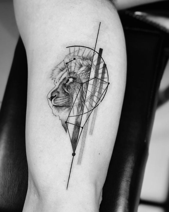 Head Up, Walking Proud Lion Tattoo Tattoo Design