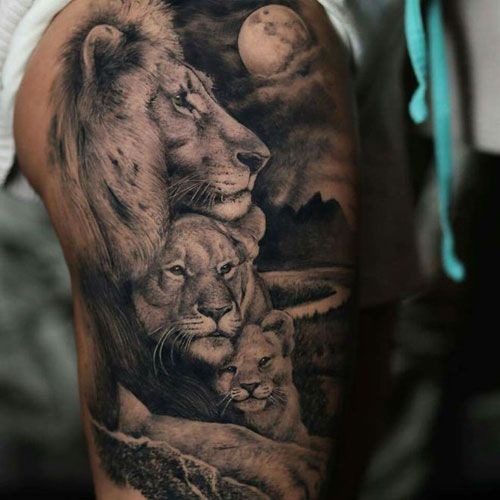 Lion Tattoo Ideas: Lion in the Sky with Feathers Tattoo Tattoo Design