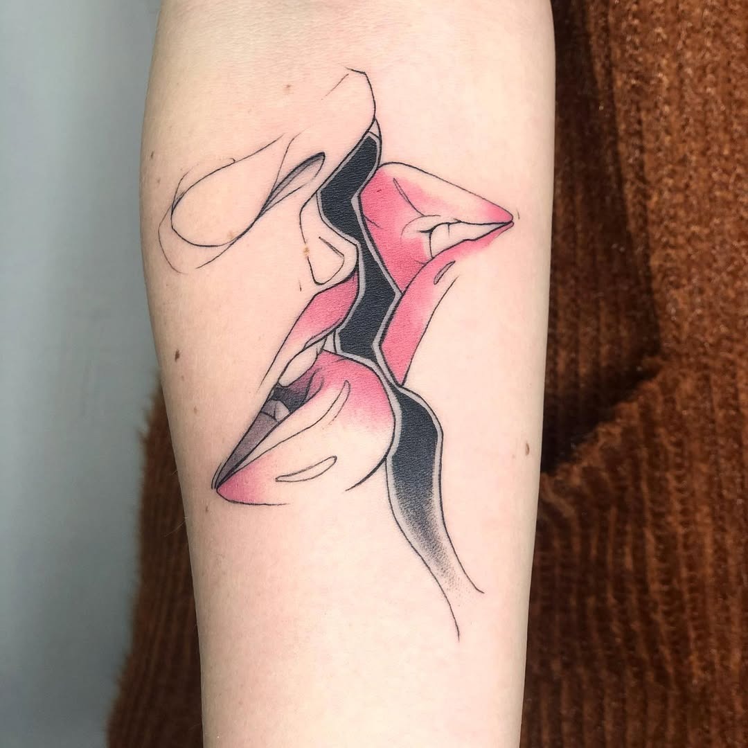 Artistic lips tattoo showcasing bold expression Tattoo Design