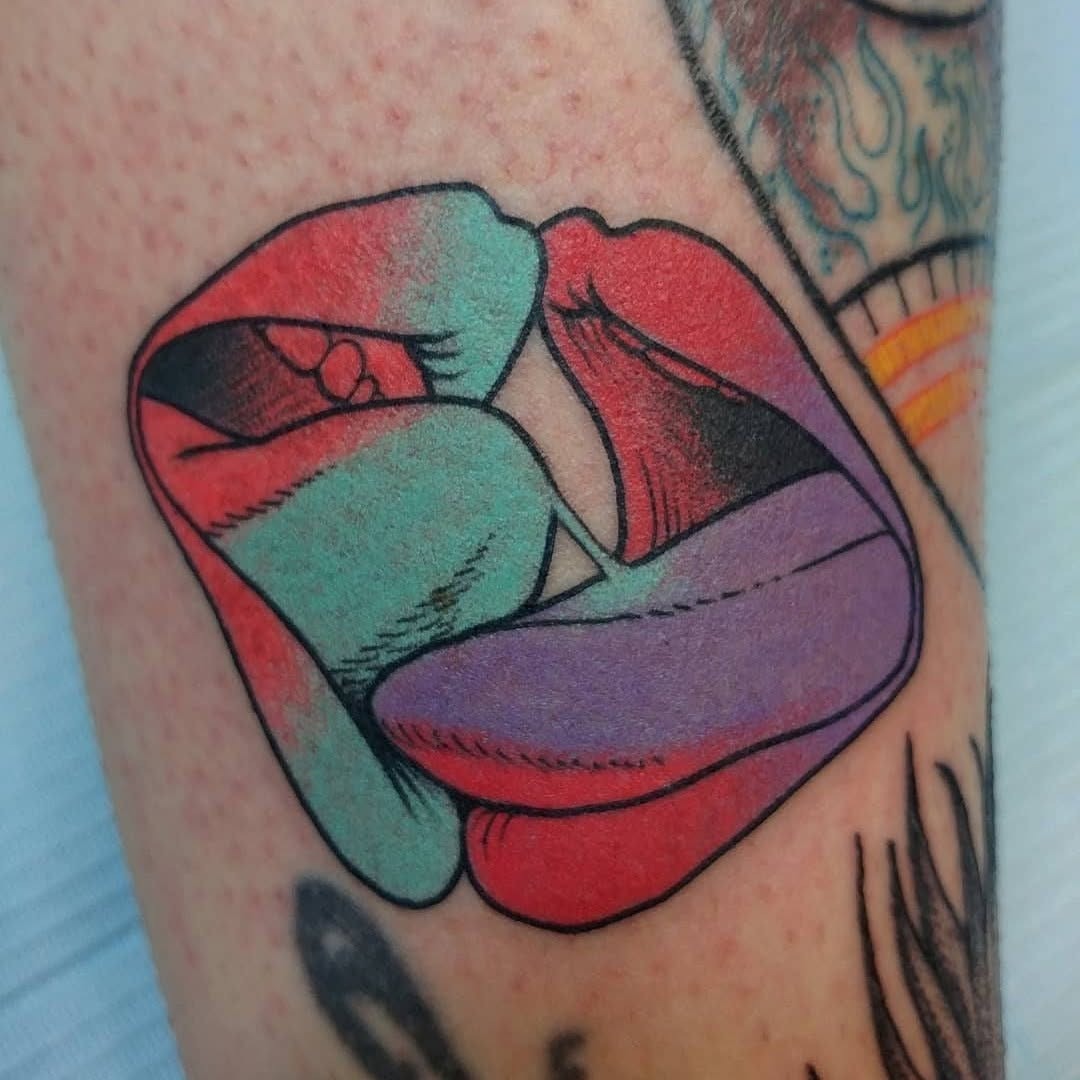 Vibrant lip tattoo showcasing unique artistry Tattoo Design