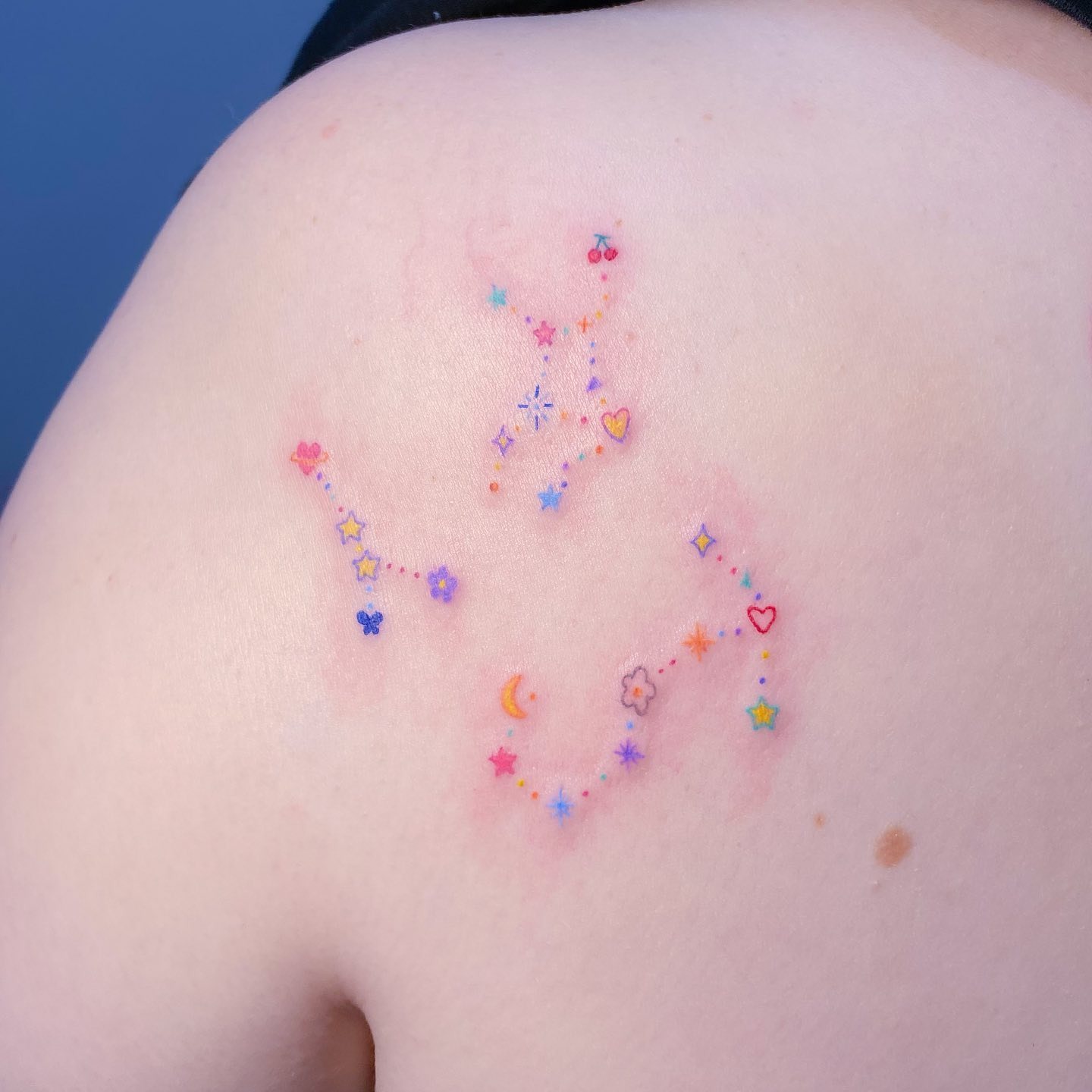 Colorful Constellation Tattoo Tattoo Design