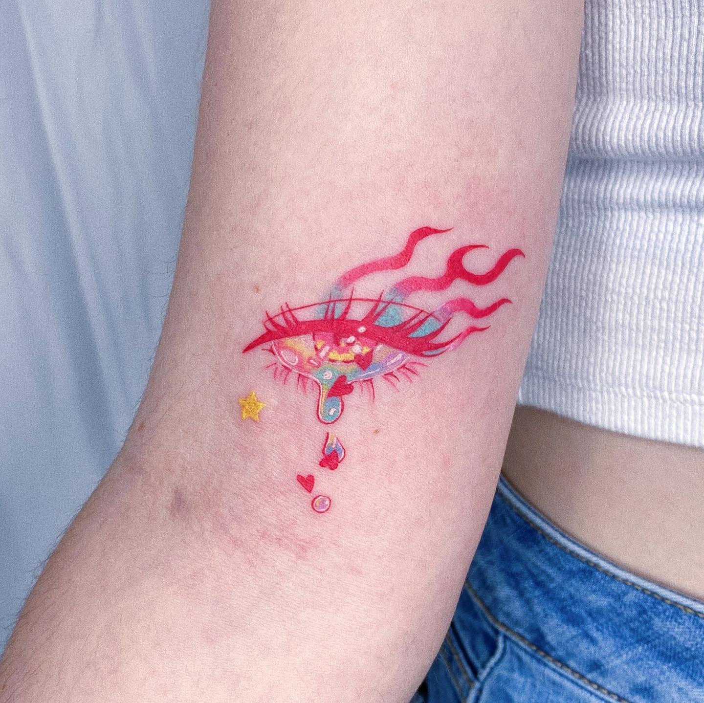 Crying Heart Eye Tattoo Tattoo Design
