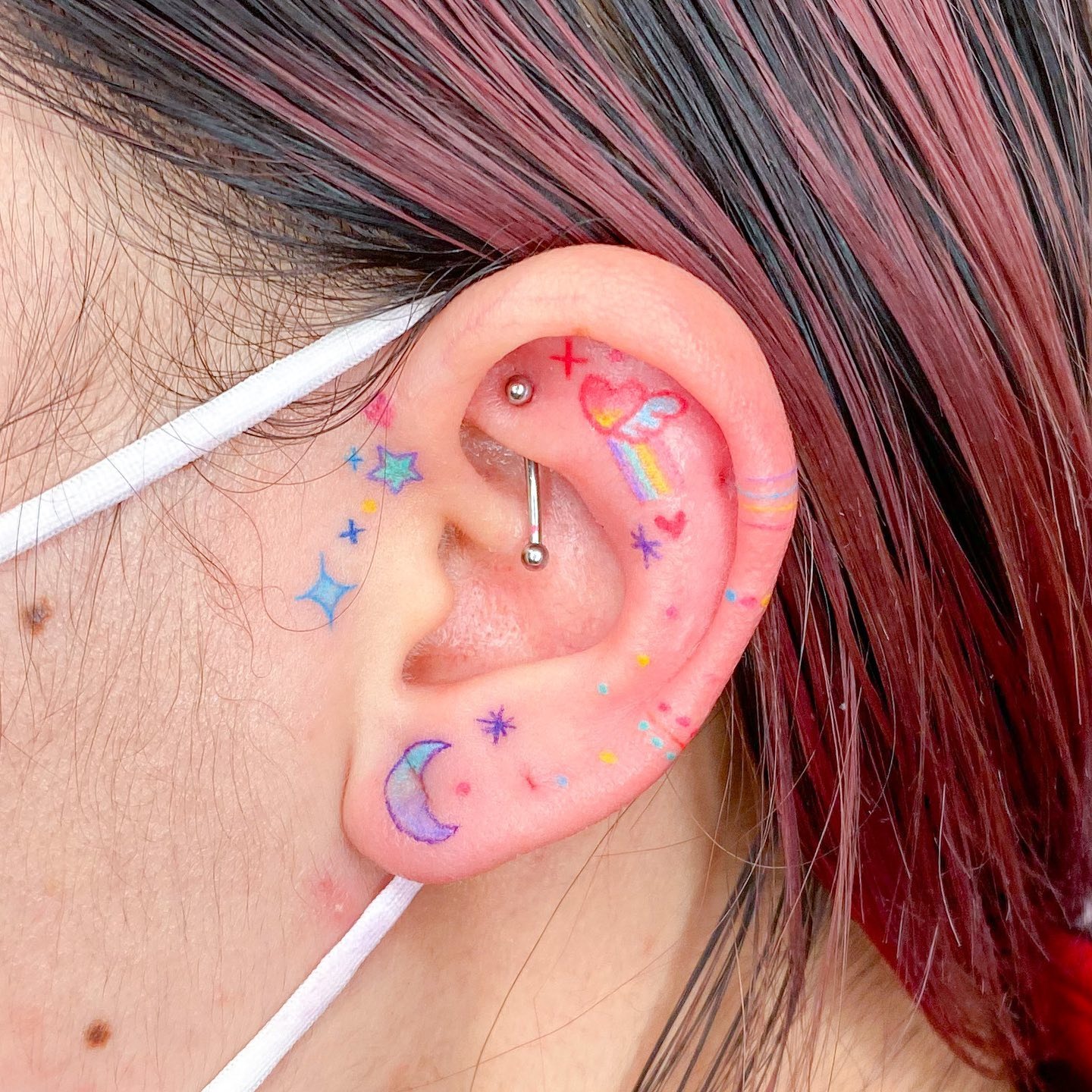 Cute Celestial Ear Tattoo Tattoo Design