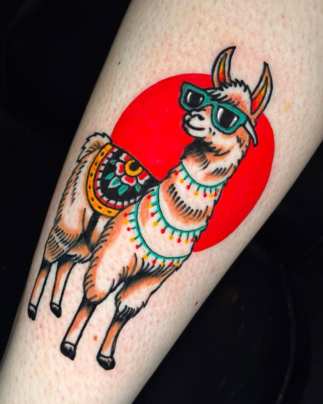 Charming Llama Tattoo with a Fun Vibe Tattoo Design