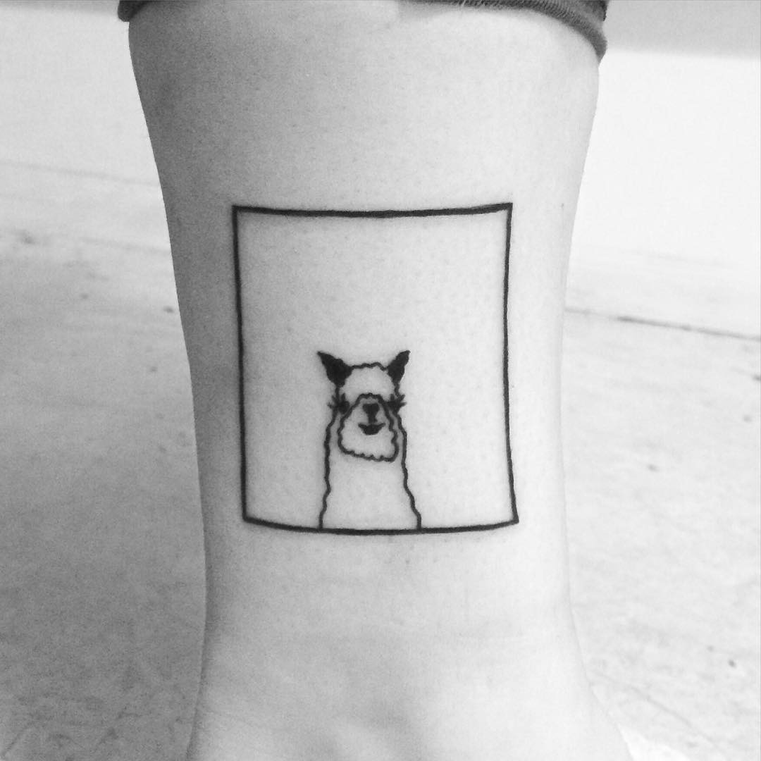 Minimalist Llama Tattoo for Animal Lovers Tattoo Design