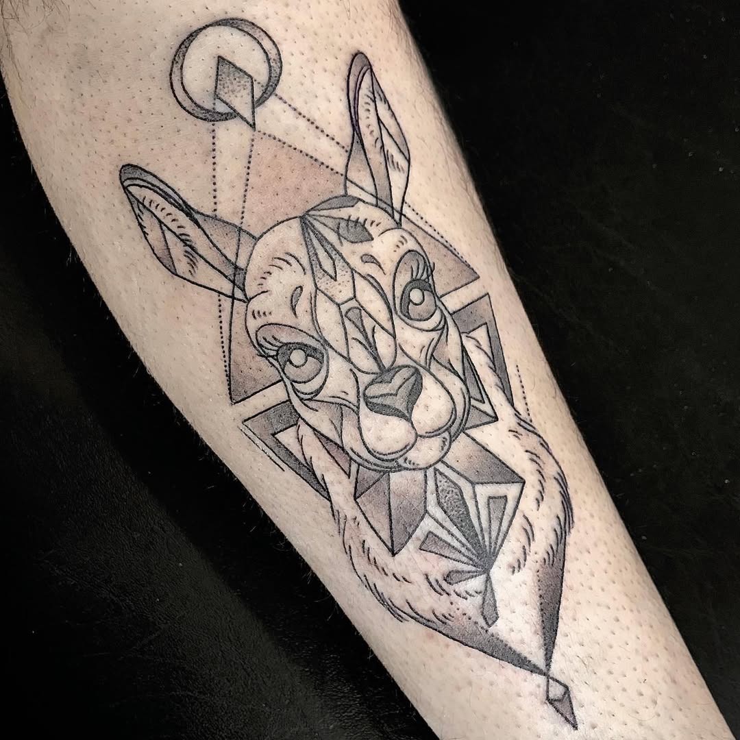 Stylish geometric llama tattoo with intricate details Tattoo Design