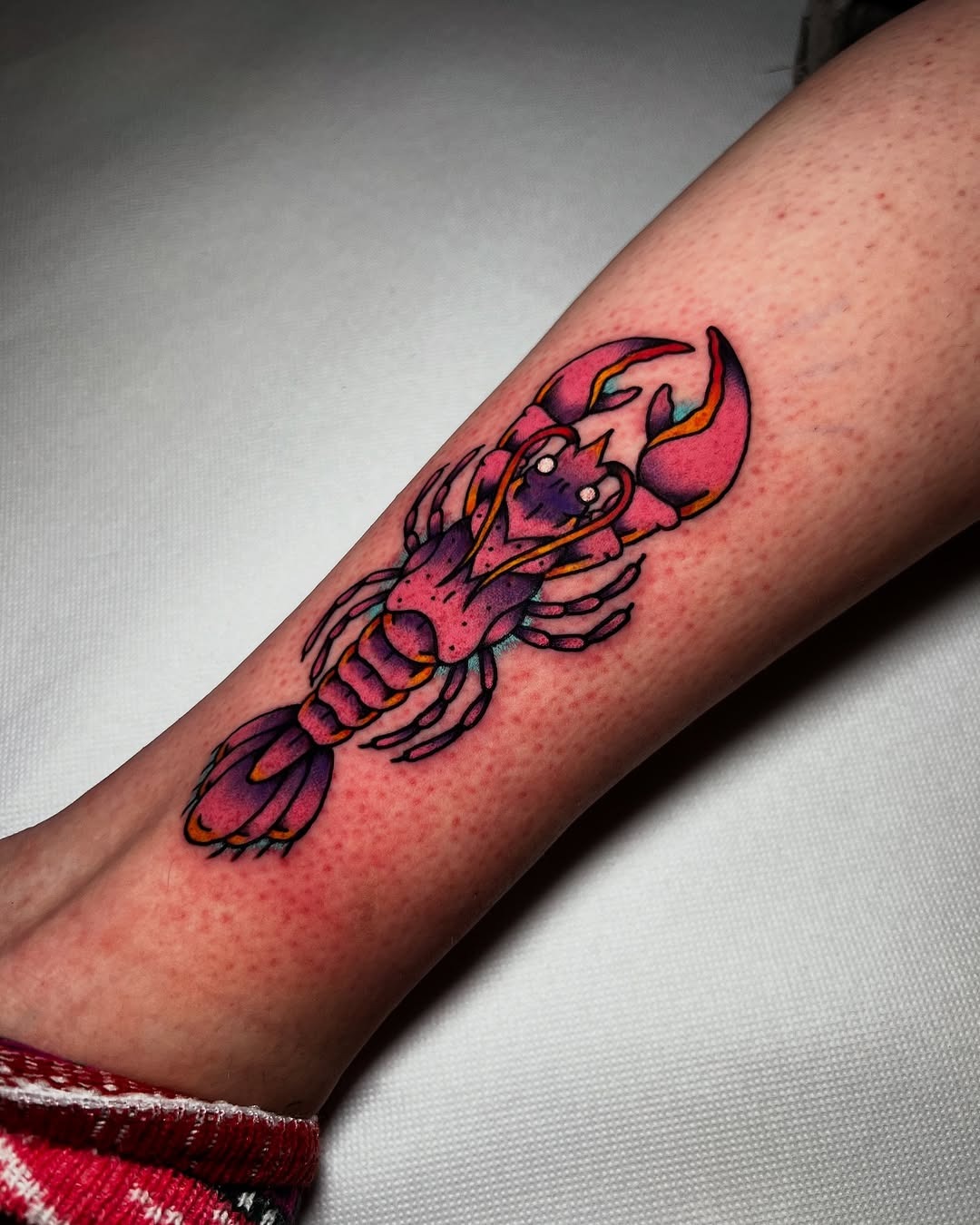 Bold lobster tattoo with vibrant colors Tattoo Design