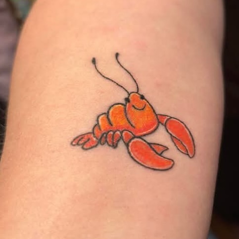 Colorful lobster tattoo with playful design charm Tattoo Design