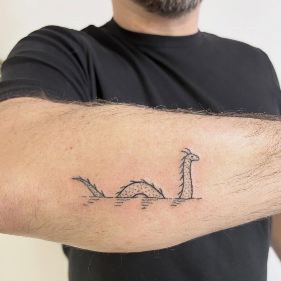 Minimalist Loch Ness Monster Tattoo Design Tattoo Design