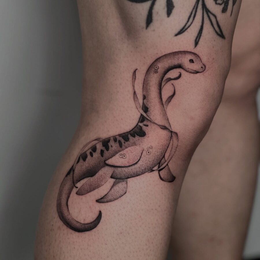Whimsical Loch Ness Monster Tattoo Design Tattoo Design