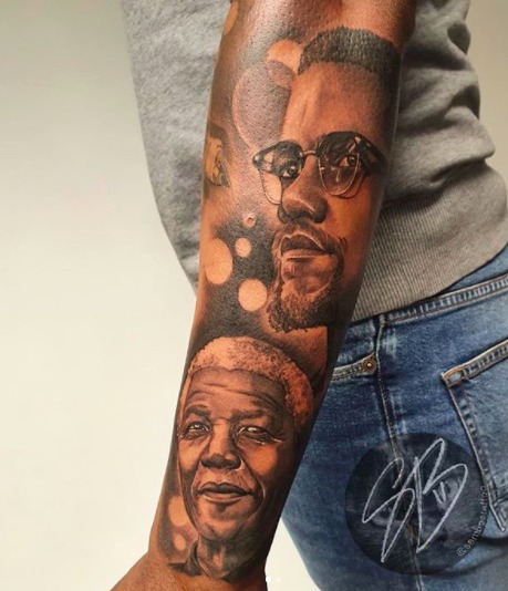Historical Icons - Malcolm X and Nelson Mandela Portrait Tattoo Tattoo Design