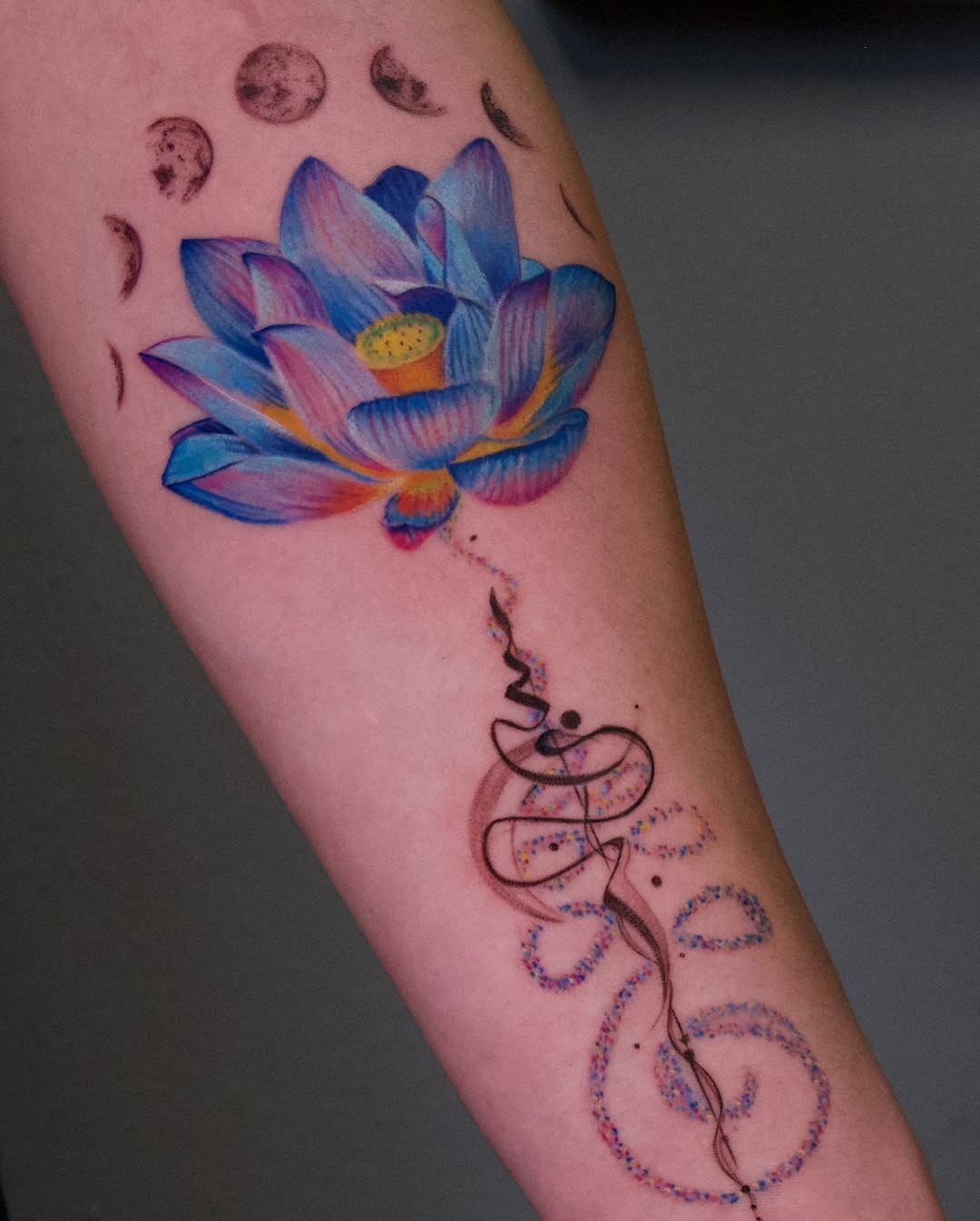 Delicate lotus and butterfly fusion tattoo design Tattoo Design