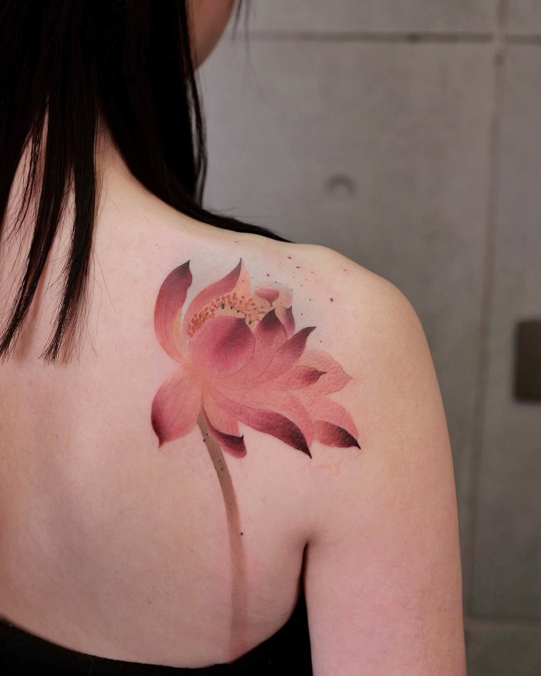 Elegant lotus flower tattoo on shoulder Tattoo Design