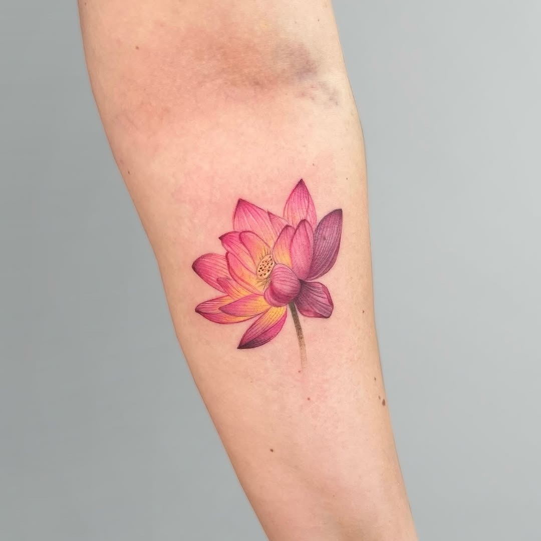 Elegant minimalist lotus tattoo design Tattoo Design