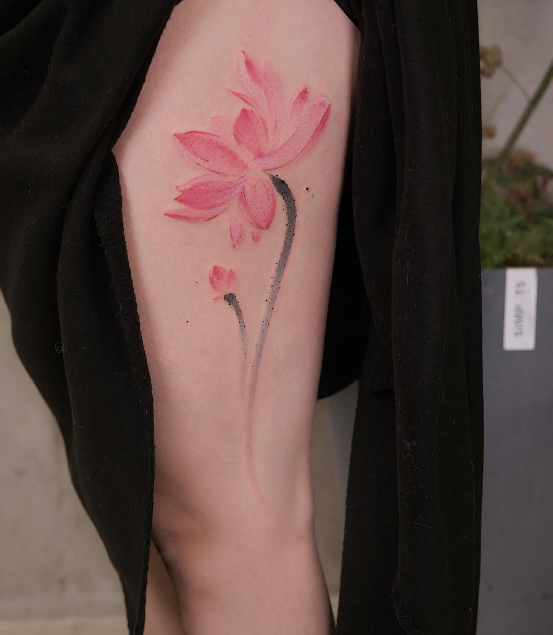 Stunning black and white lotus tattoo design Tattoo Design