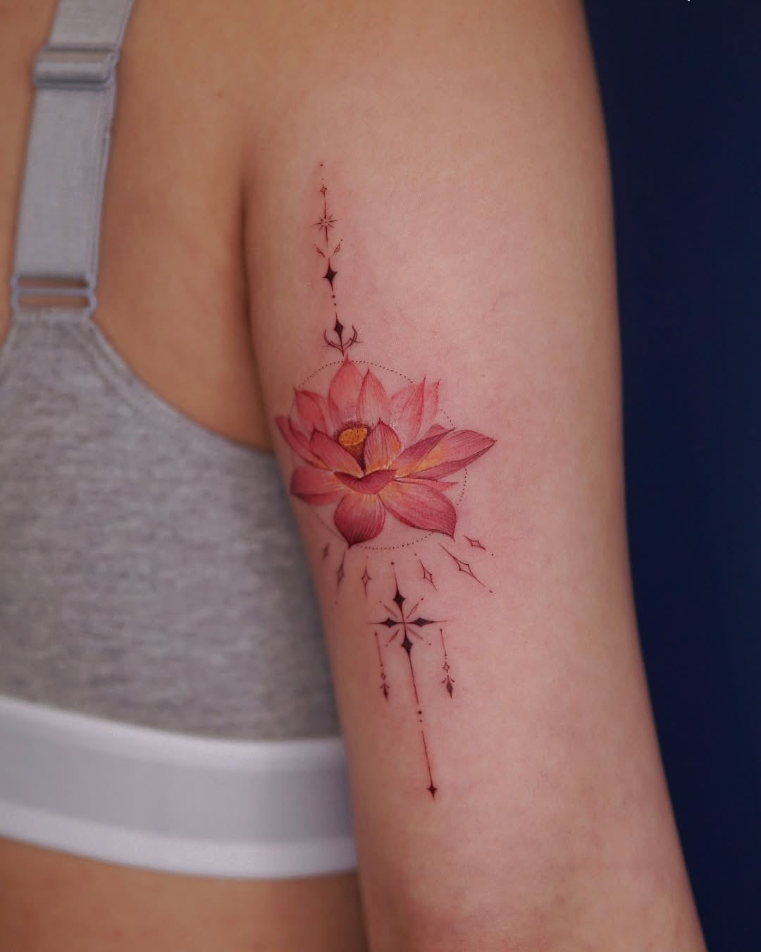Vibrant lotus tattoo with delicate detailing Tattoo Design