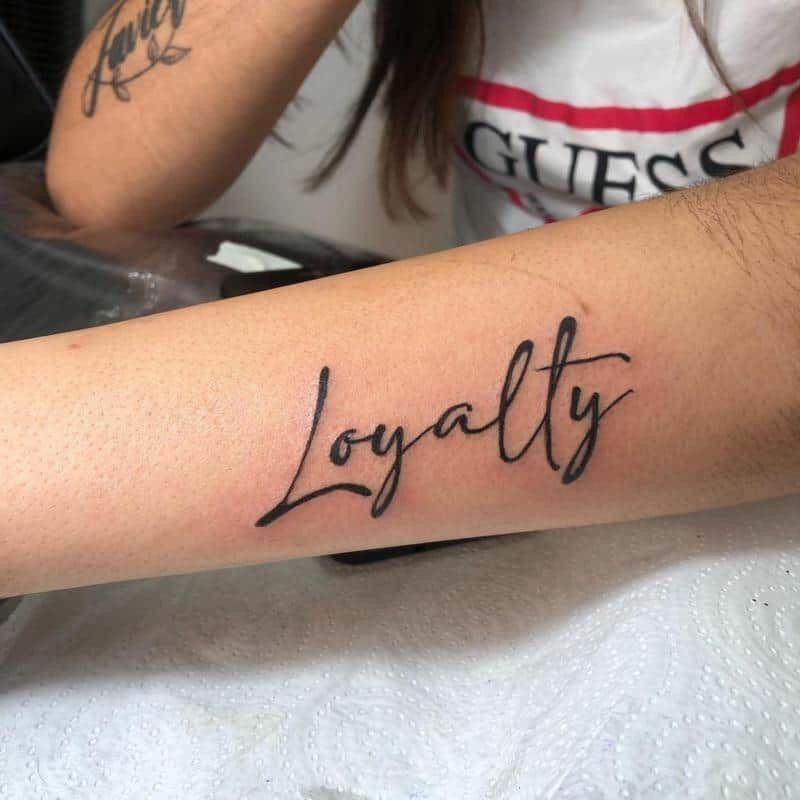 Fine Line Loyalty Side Tattoo Tattoo Design