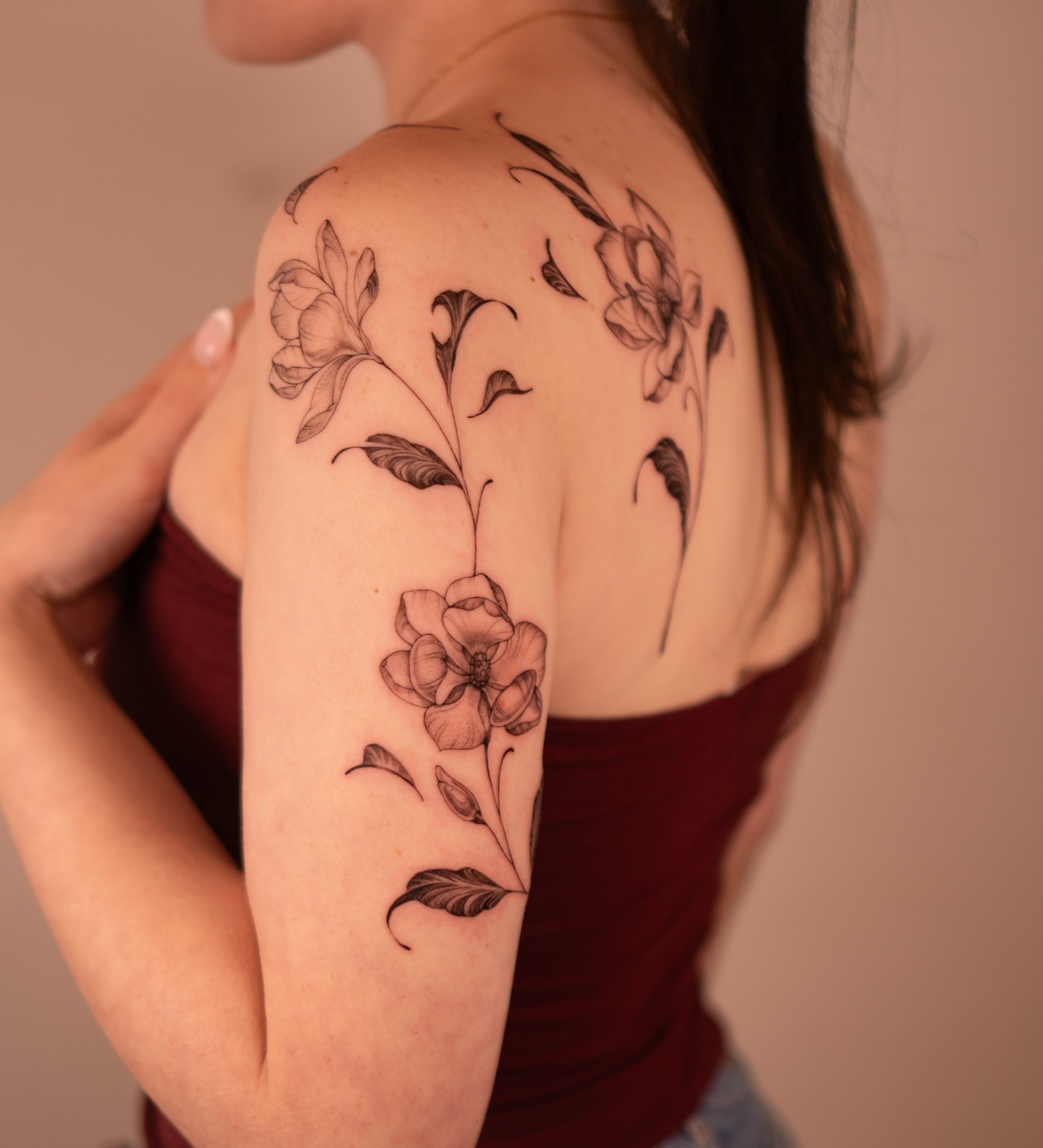 Delicate magnolia tattoo design on shoulder Tattoo Design