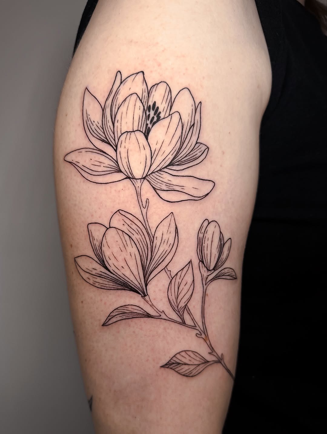 Elegant magnolia tattoo in exquisite detail Tattoo Design