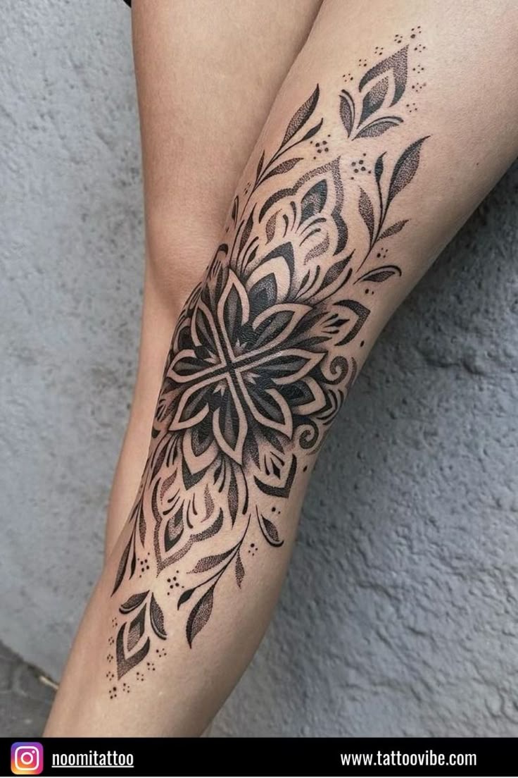 Bold Elbow Mandala Frame Tattoo Design