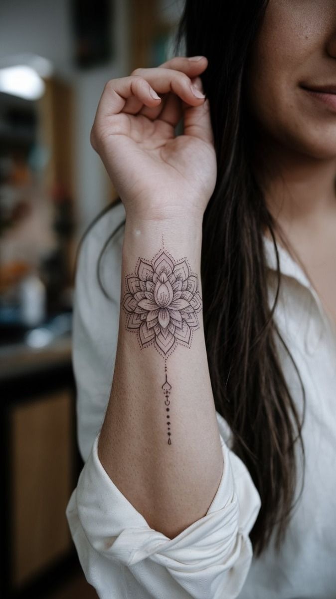 Classic Circular Inner Arm Piece Tattoo Design