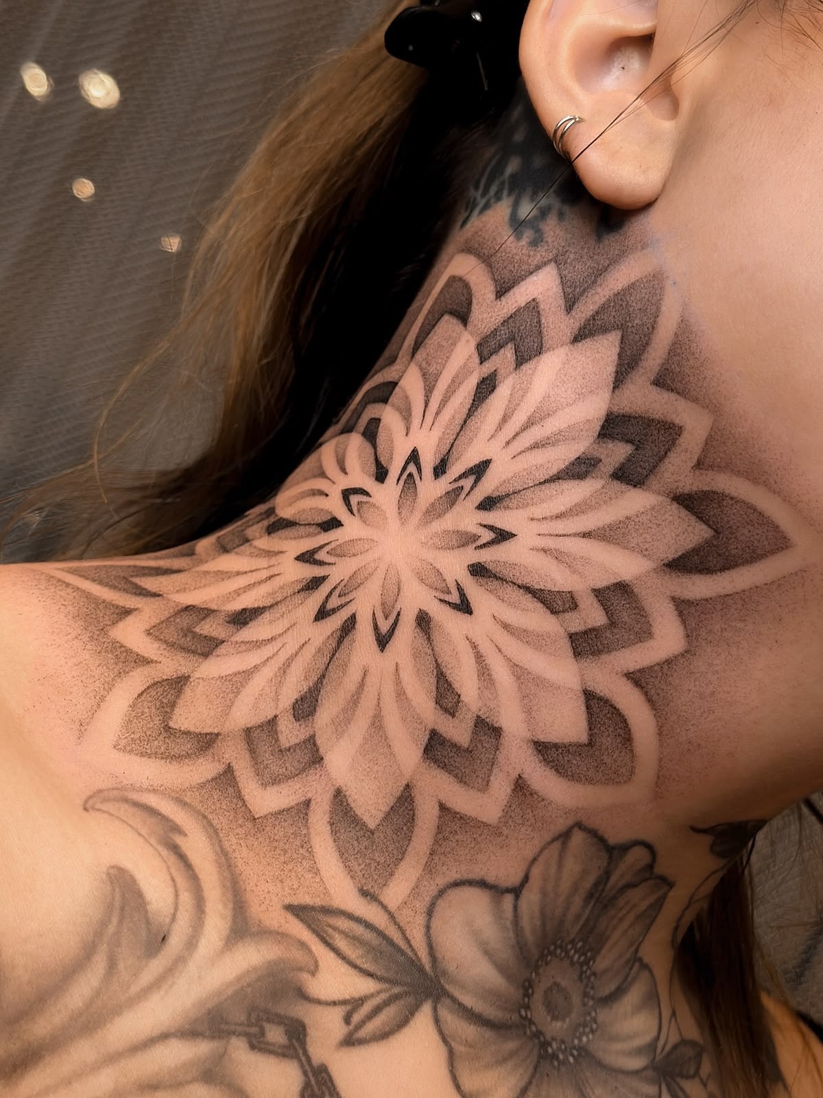 Curved Side Mandala Tattoo Design