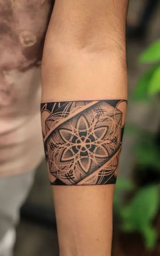 Knee Mandala Crown Tattoo Design