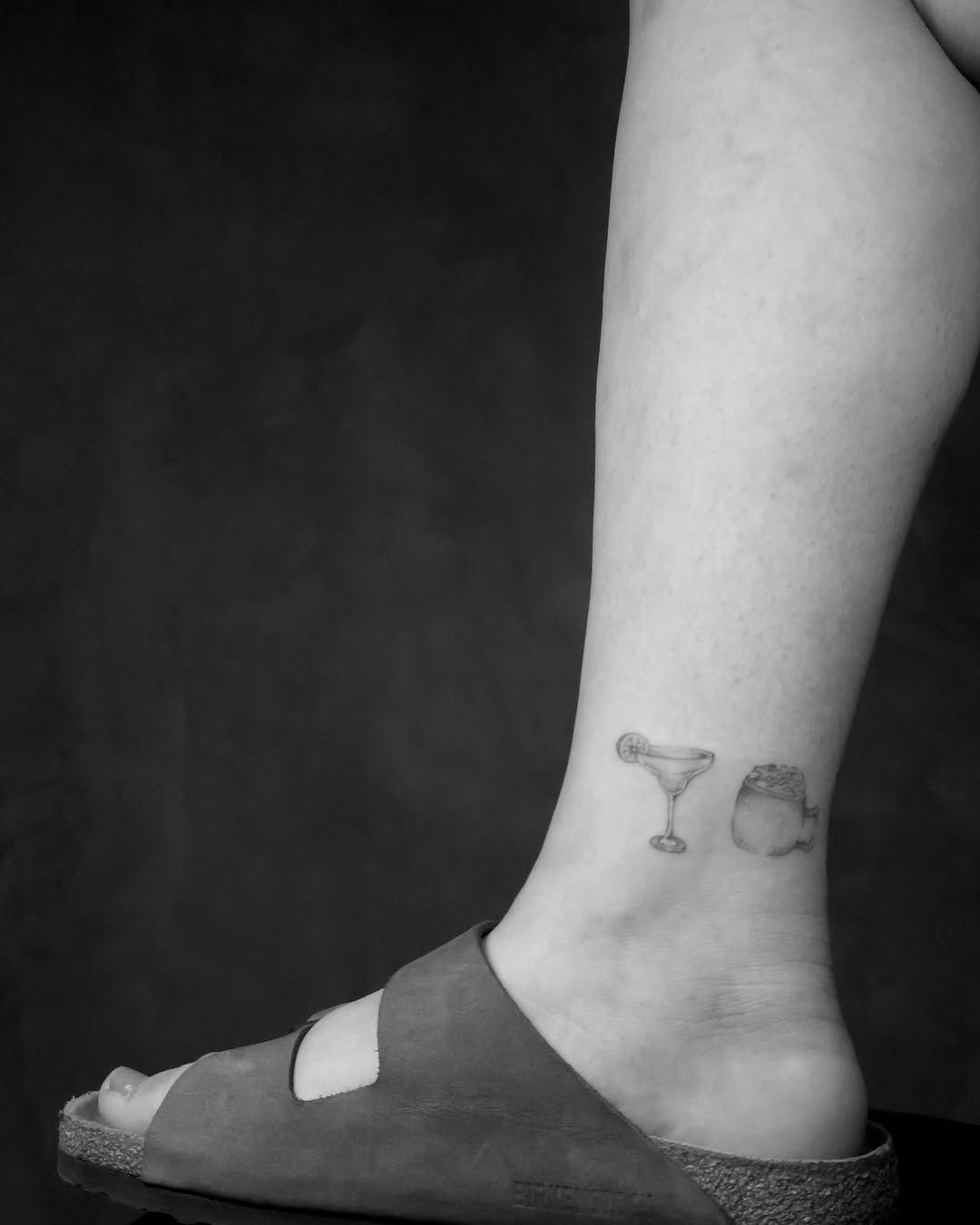Charming Margarita and Salt Rim Tattoo Ensemble Tattoo Design
