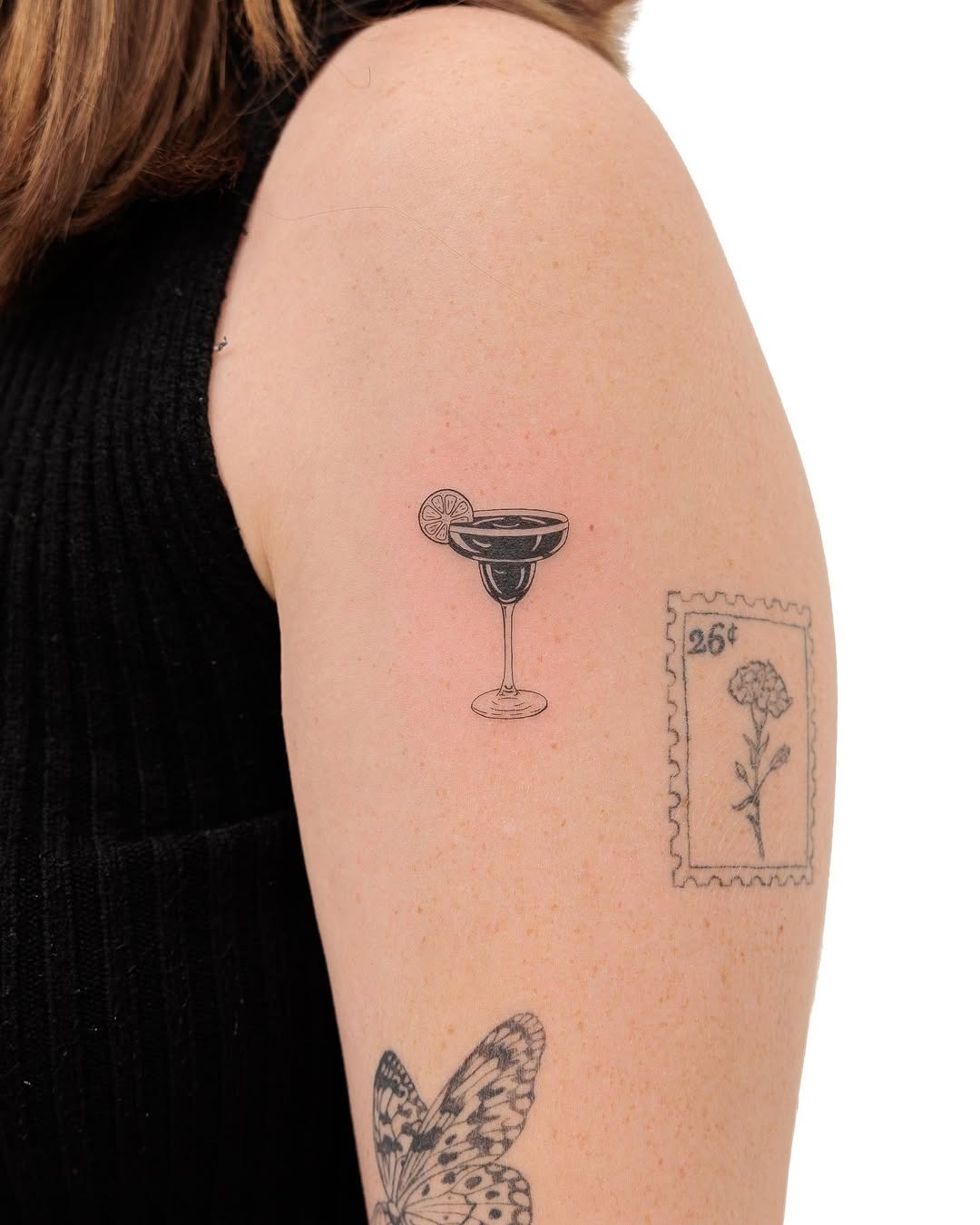 Charming margarita tattoo with a lime twist Tattoo Design
