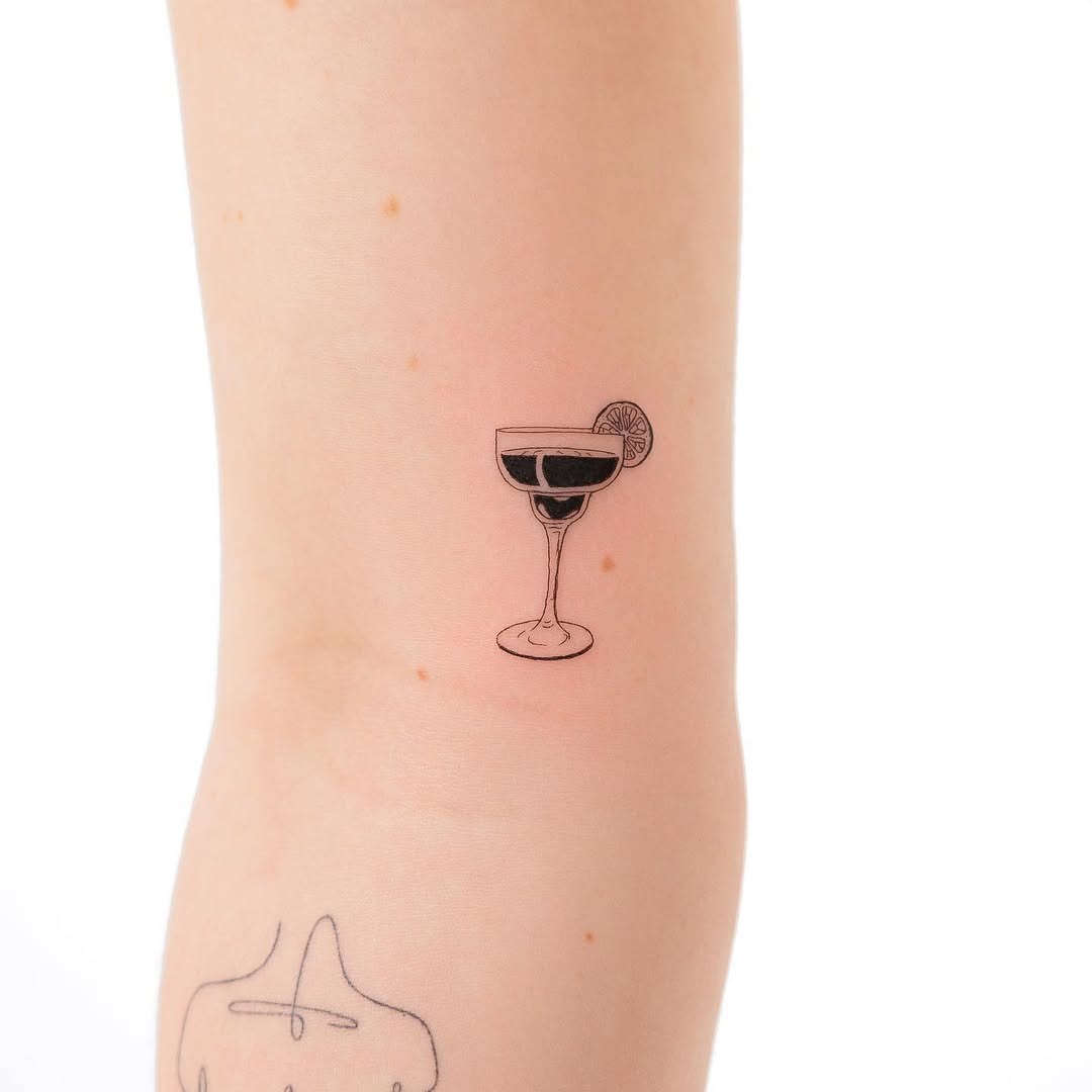 Chic minimalist margarita tattoo design Tattoo Design