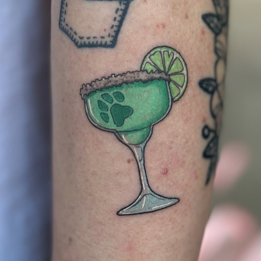 Cute margarita tattoo with a creative twist Tattoo Design