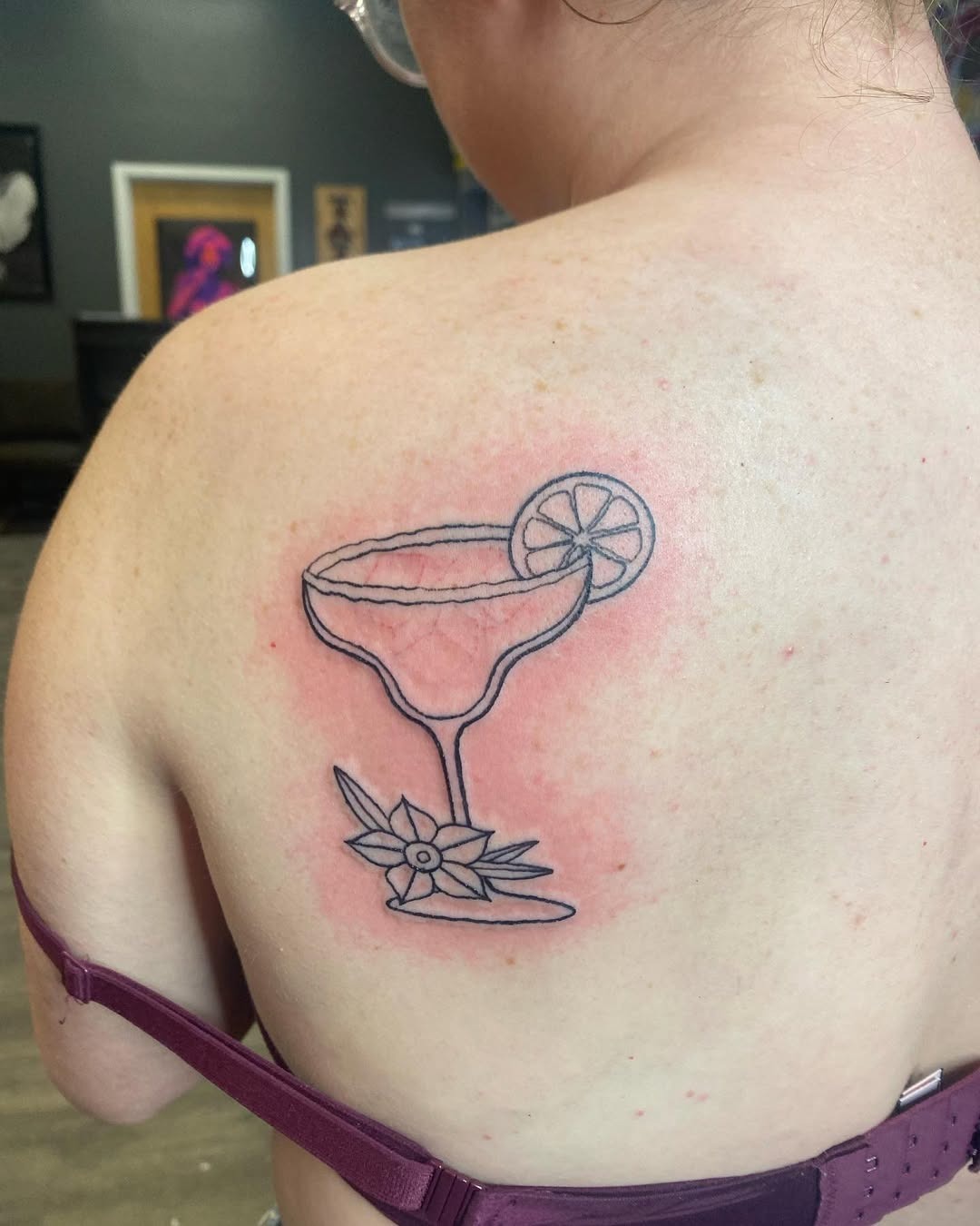 Elegant margarita tattoo on the shoulder Tattoo Design