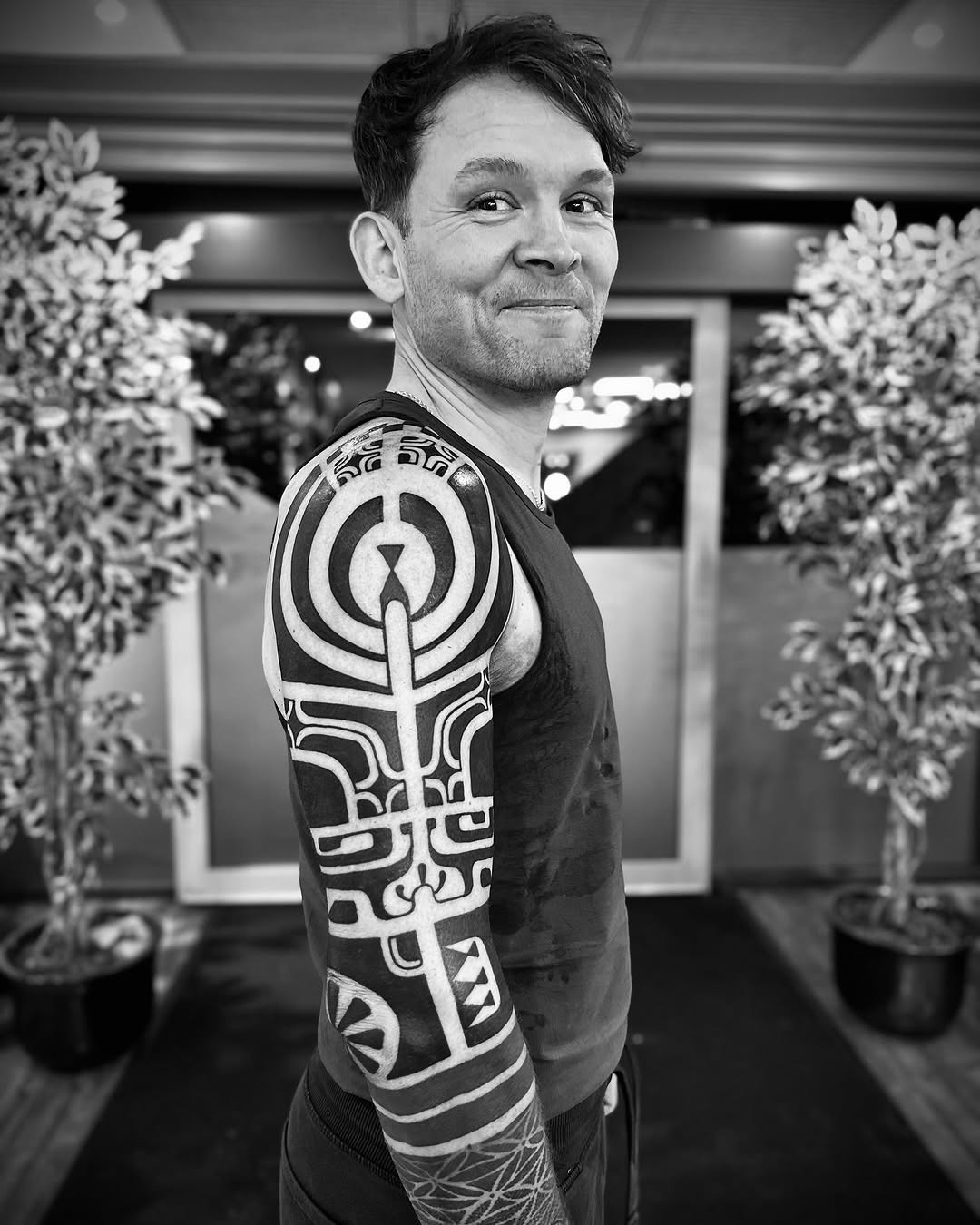 Bold Marquesan tattoo showcasing intricate design. Tattoo Design