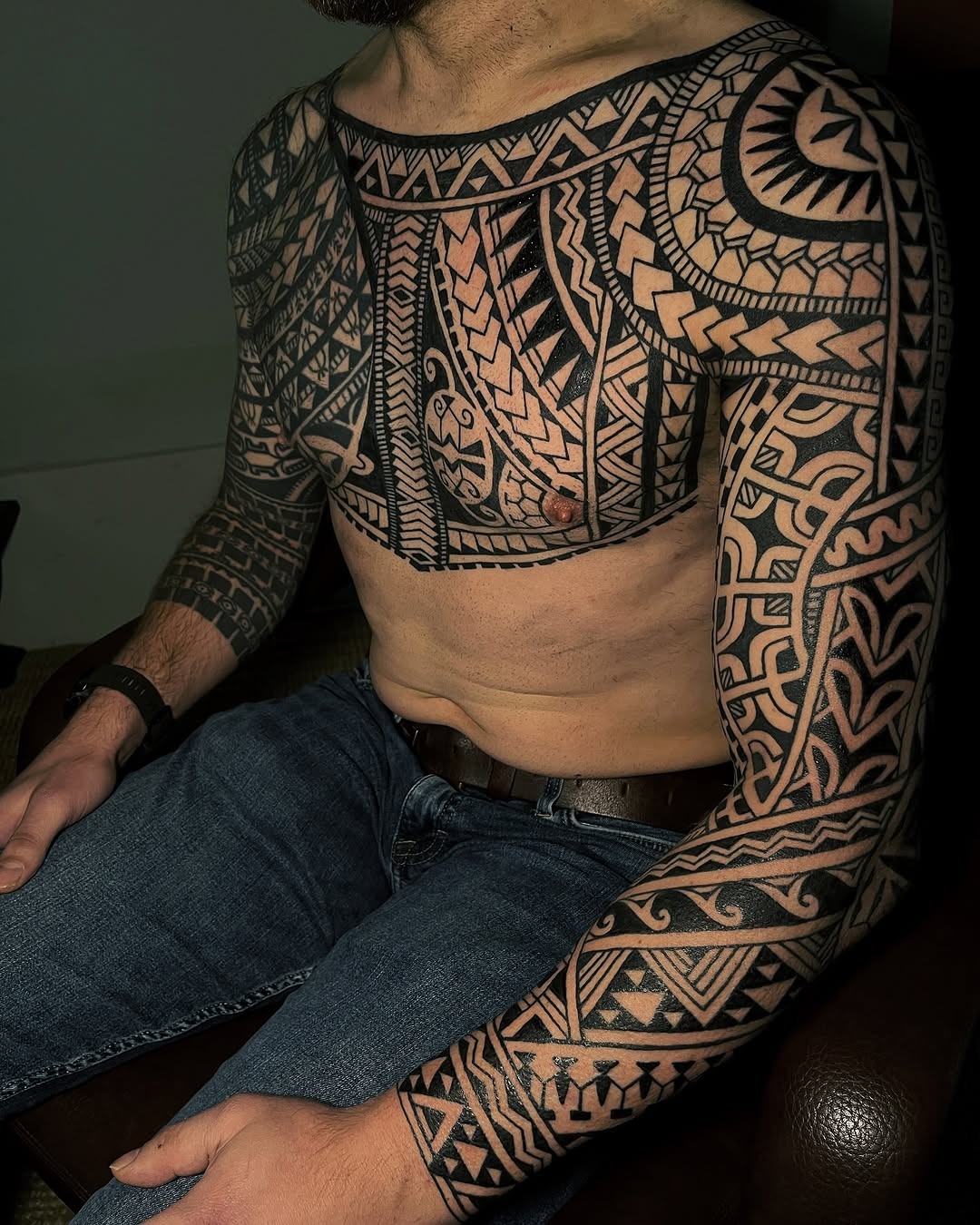 Intricate Marquesan Tattoo Art on Skin Tattoo Design