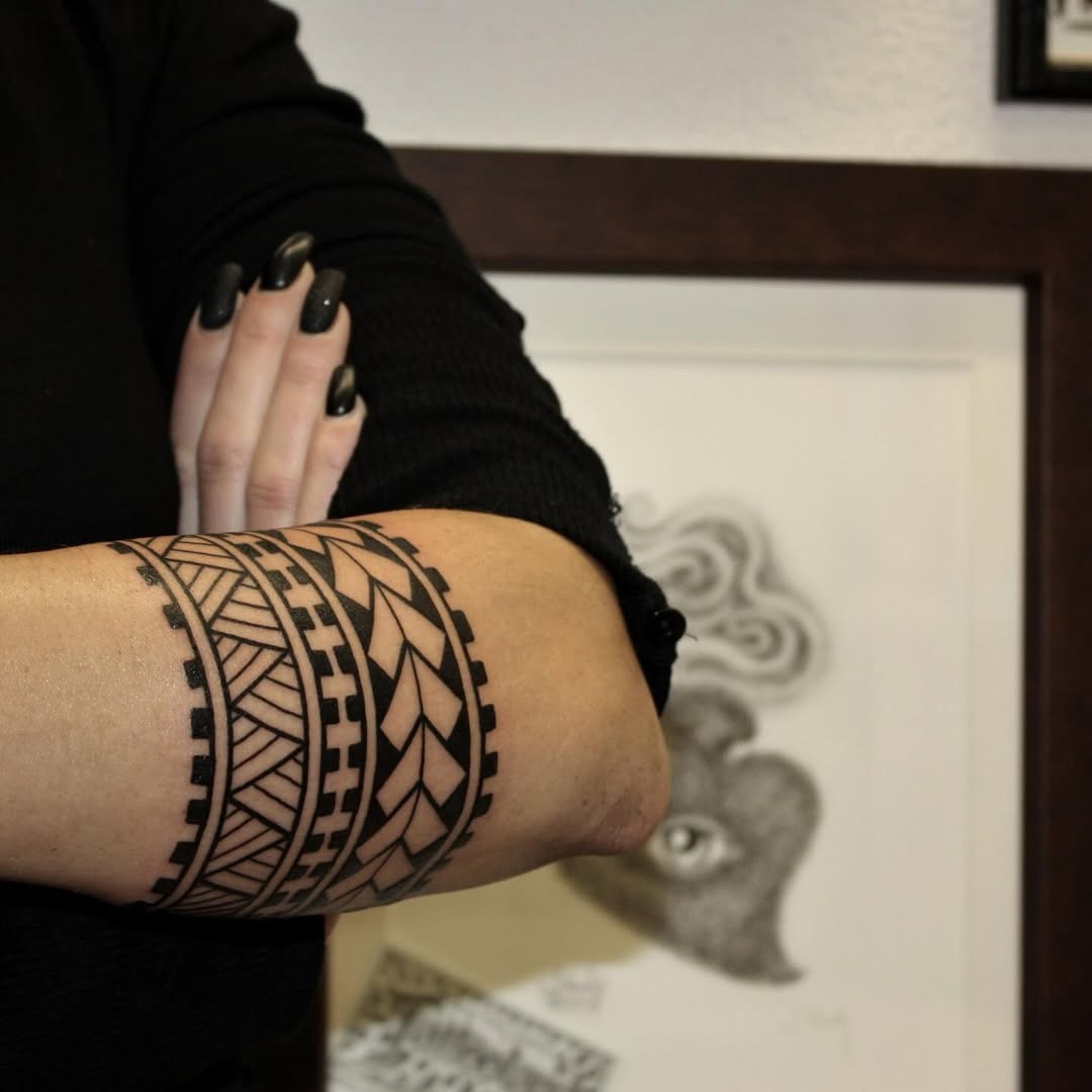 Intricate Marquesan Tattoo Design on Arm Tattoo Design